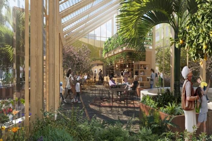 Vinnerforslaget Reinventing Cities på Furuset. Team: OBOS Nye Hjem, LPO, SLA, Bollinger + Grohmann, Veidekke